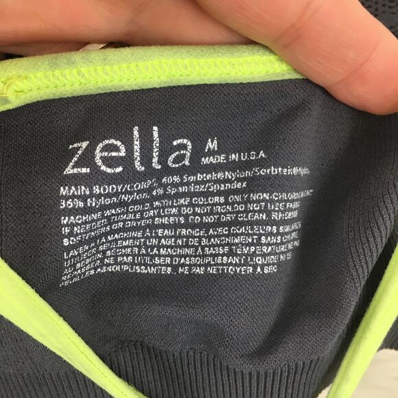 Zella Medium Stretchy Bra Tank Top Racerback Lace - Picture 6 of 8